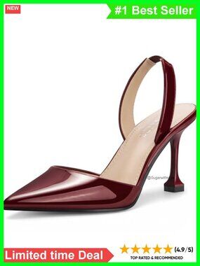 Kitten Heel Slingback Pumps Closed Toe Stiletto Slip On